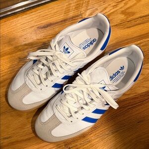 Adidas SAMBA White and Blue Sneakers